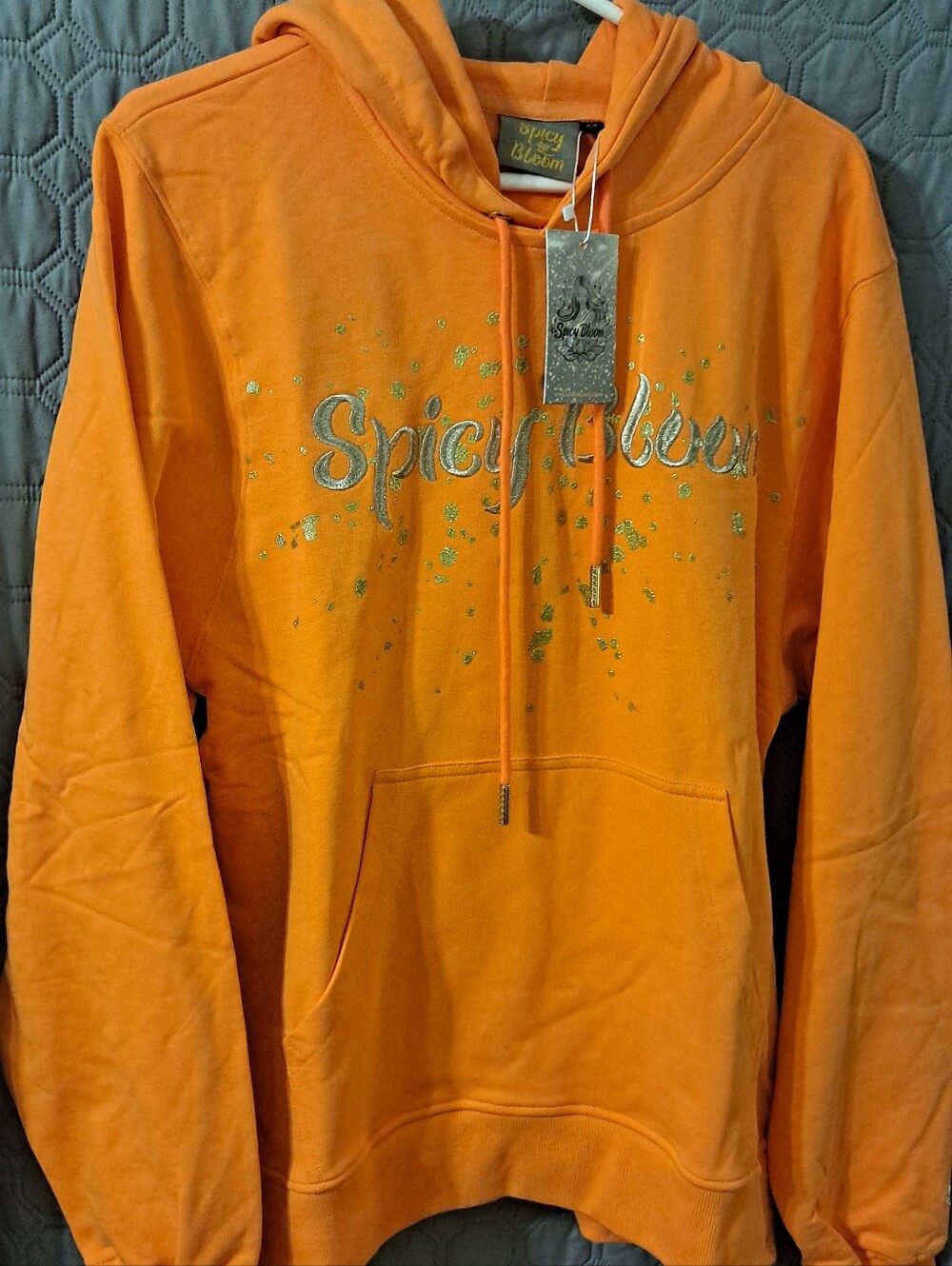 Orange Hooded Sweatshirt - Spicy Bloom